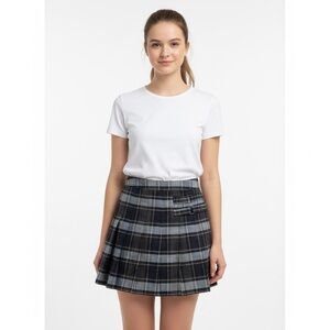 French Toast Girls Plaid Pleated Skirt Size 10 Blue Gray Buckle School Uniform